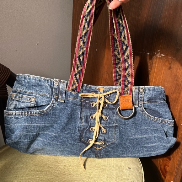 BRAND NEW Blue Jean Baby Custom and Handmade Denim shoulder bag - Picture 1 of 6